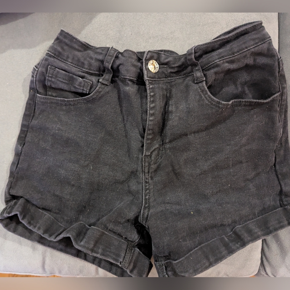 Women's Black Denim Shorts